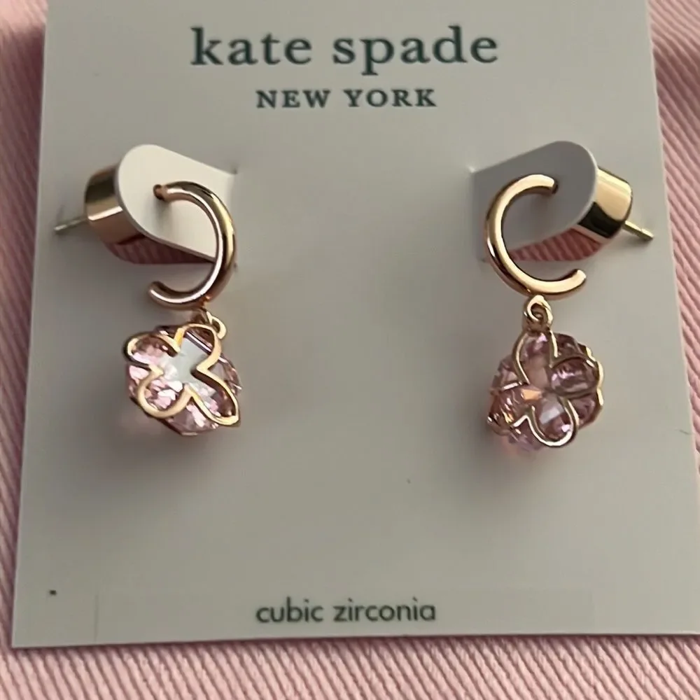 NWT KATE SPADE butterfly rosegold pink earrings J